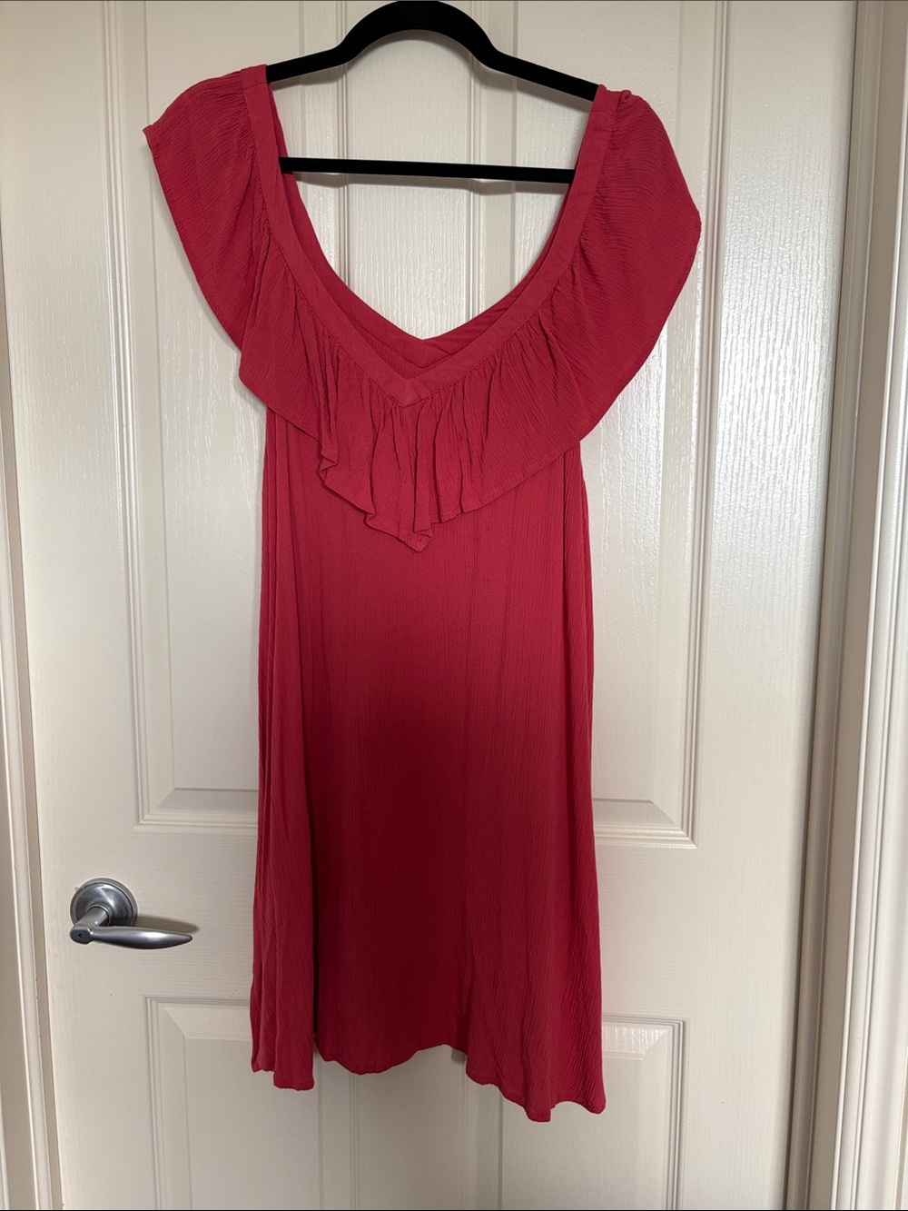 Rip Curl Pink Ruffle V-Neck Mini Dress
